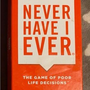 Red Never Have I Ever Card Game of Poor Life Decisions